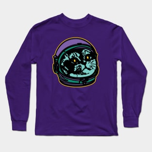 Heavy Breathing Cat Meme Astro Cat Long Sleeve T-Shirt